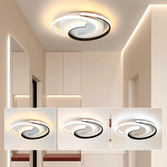 Modern Spiral LED Ceiling Light | Minimalist Round Flush Mount Fixture