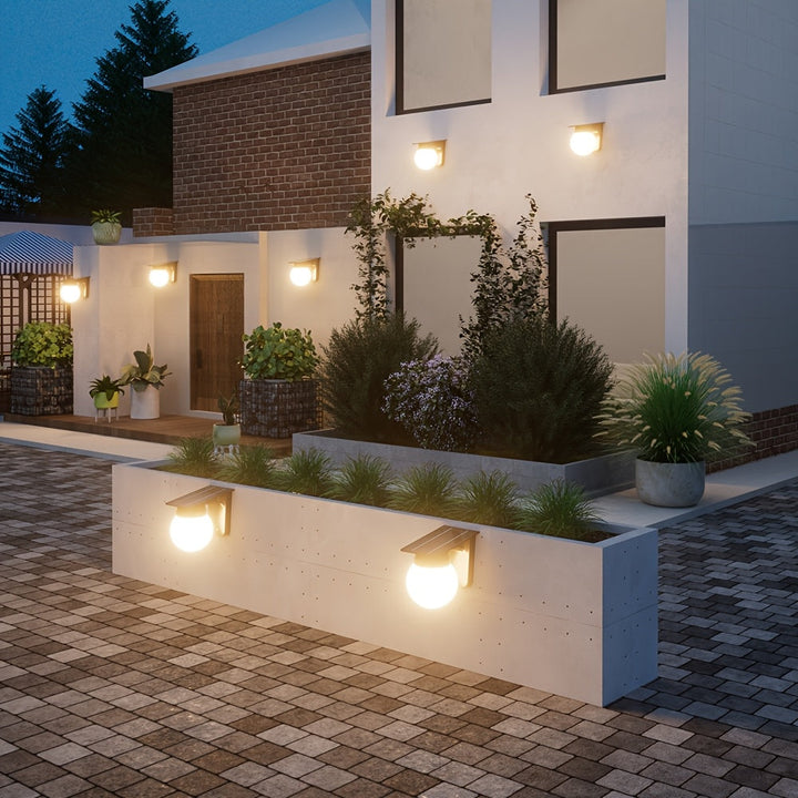 Solar Globe LED Wall Light | Smart Dimmable Outdoor Lighting
