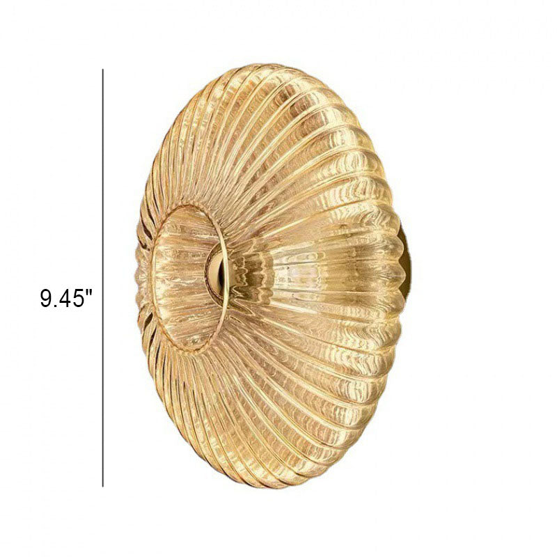 Nordic Vintage Glass Wall Sconce | Striped Round Disc Light