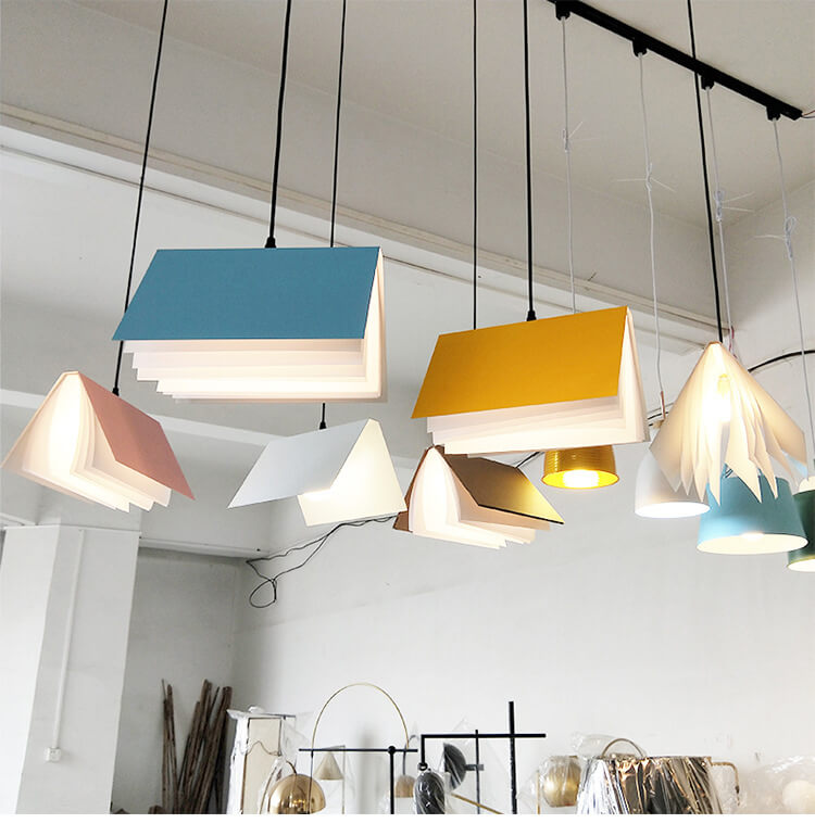 Flying Book Pendant Light | Modern Book-Inspired Ceiling Lamp