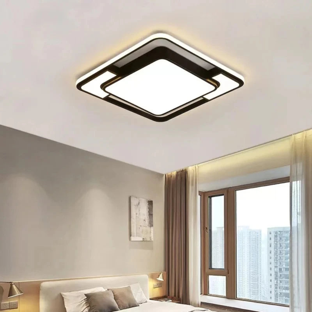 Remote-Controlled LED Ceiling Light | Modern Geometric Design