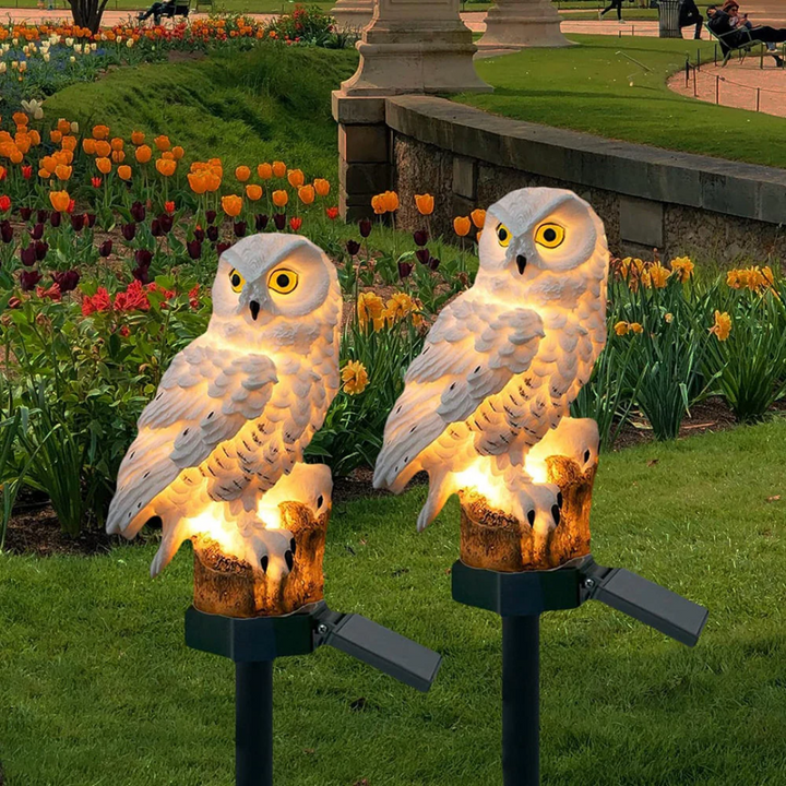 Garden Light Solar Owl Outdoor Pathway Stake Lamp