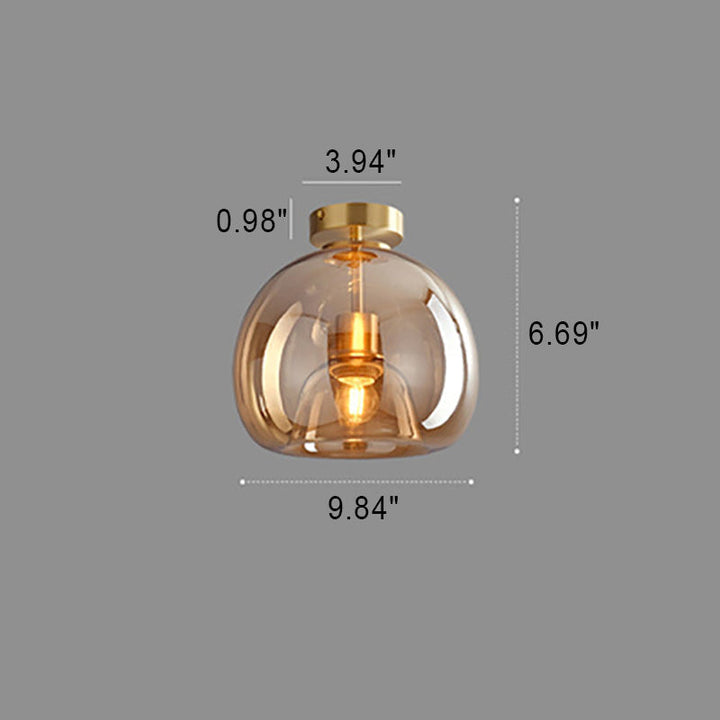 Nordic Glass Ball Ceiling Light | Semi-Flush Mount
