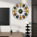 colorful Metal Wall Clock | Retro Iron Design