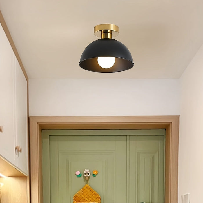 Modern Semi-Flush Ceiling Lamp | Matte Metal Finish