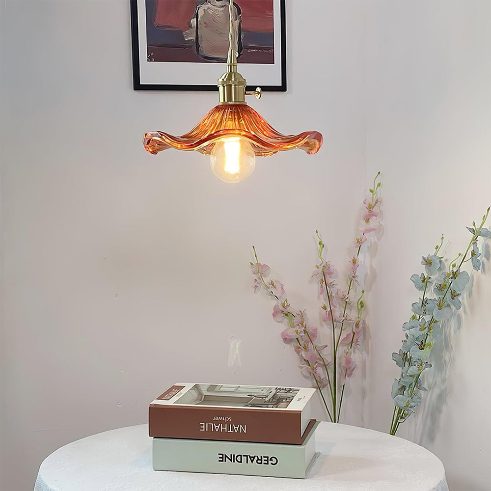 Illuminate Your Room with Elegance | Flower Glass LED Pendant Light