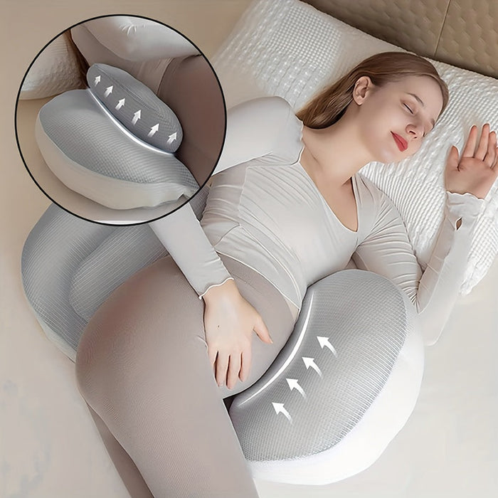 Adjustable Pregnancy Pillow | Ergonomic Maternity Support for Side & Stomach Sleepers