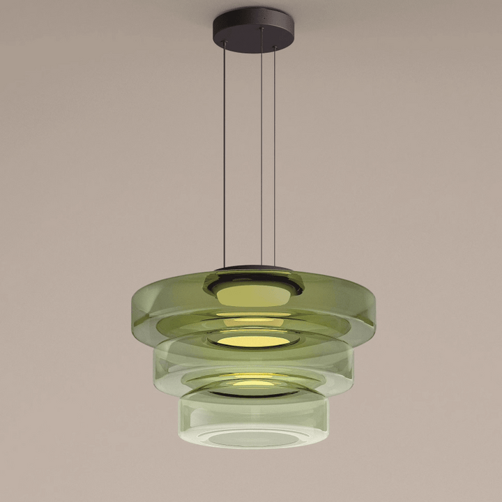 Bauhaus Glass Pendant Light | Modern Layered LED Hanging Lamp
