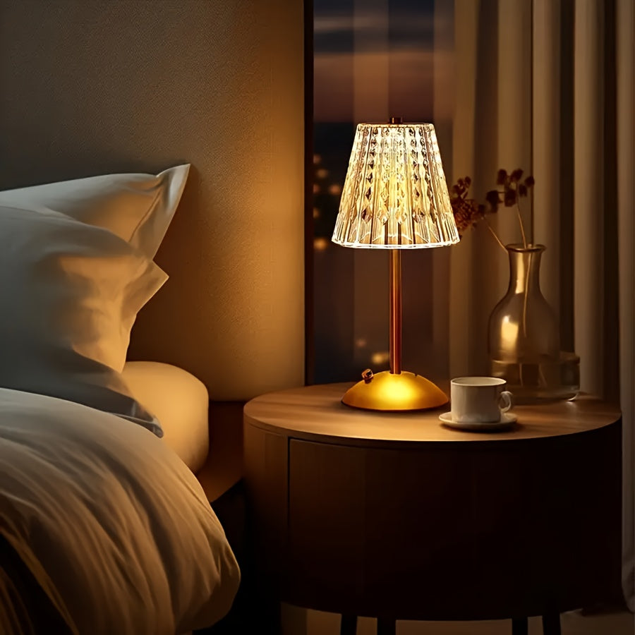 Crystal Touch Table Lamp | USB Rechargeable