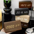 LED Smart Alarm Clock | Modern Voice-Controlled Wooden Design
