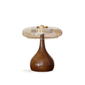 Andi Glass Table Lamp | Modern Brass & Wood Accent Light