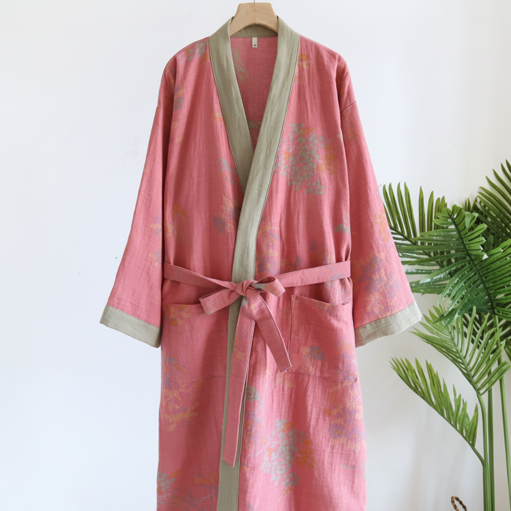 Bathrobe Waffle Lightweight Retro Style Quick Dry Robe