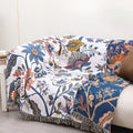 Blanket Throw Floral Reversible Tassel Design