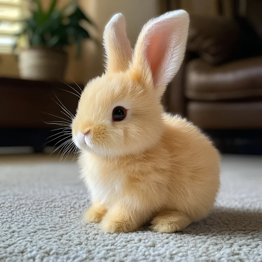 Bunny Toy Home Decor Lifelike Sitting Display Figurine