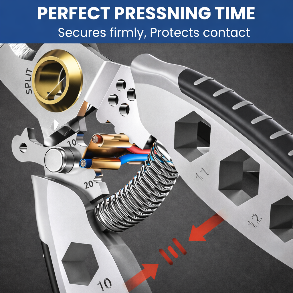Wire Stripper Crimping Multi Tool with Steel Cable Cutter