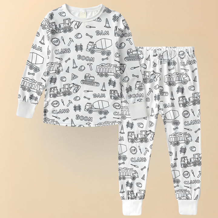 Kids Pajamas Creative Christmas coloring Set Children