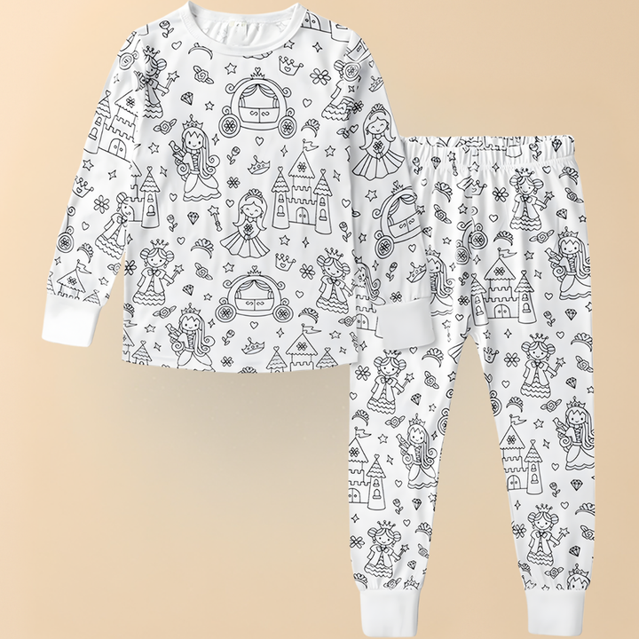Kids Pajamas Creative Christmas coloring Set Children