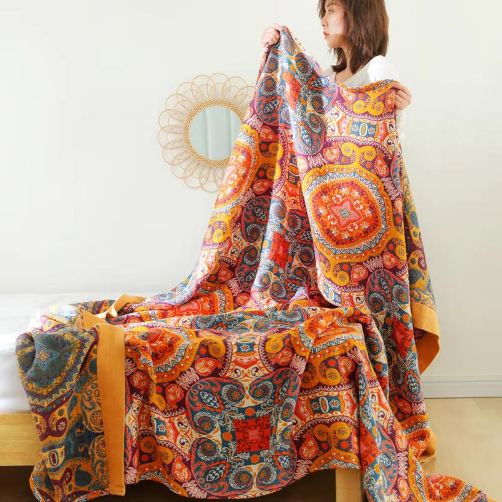 Boho Reversible Cooling Blanket Comfort Breathable Sleep