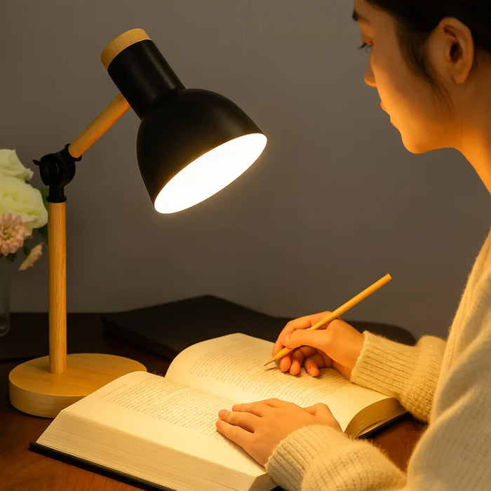 Desk Lamp Wood Adjustable Nordic Table Light