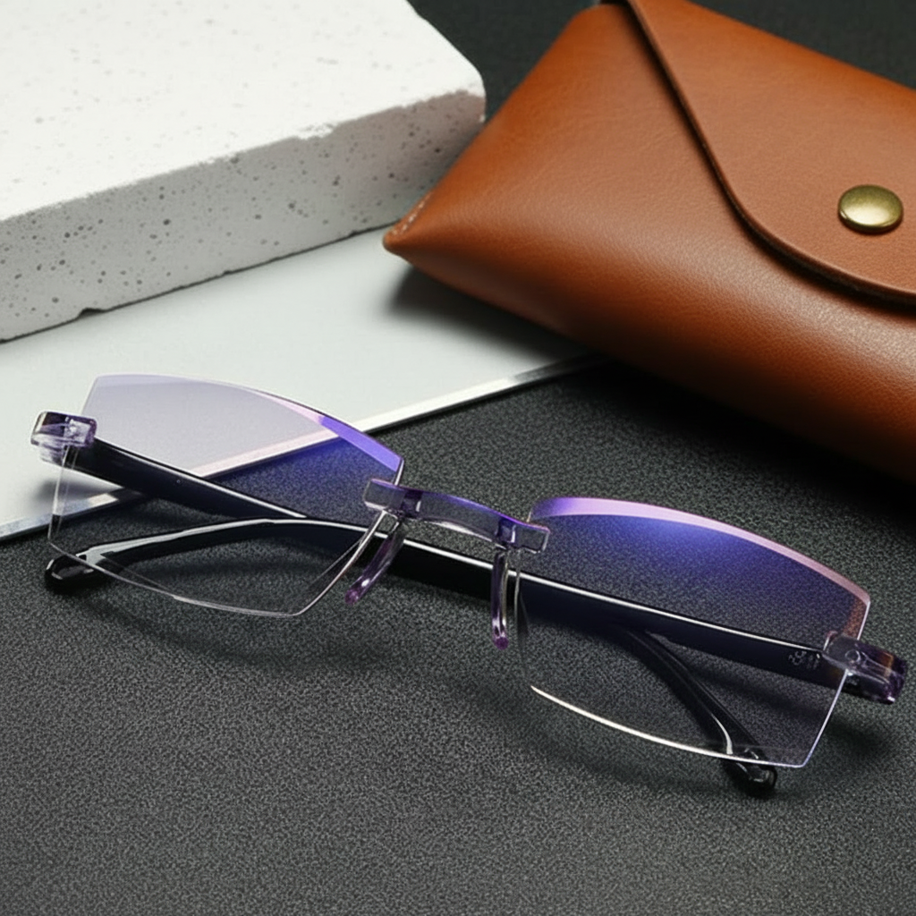Eyeglasses Progressive Blue Light Blocking Rimless Reading Glasses