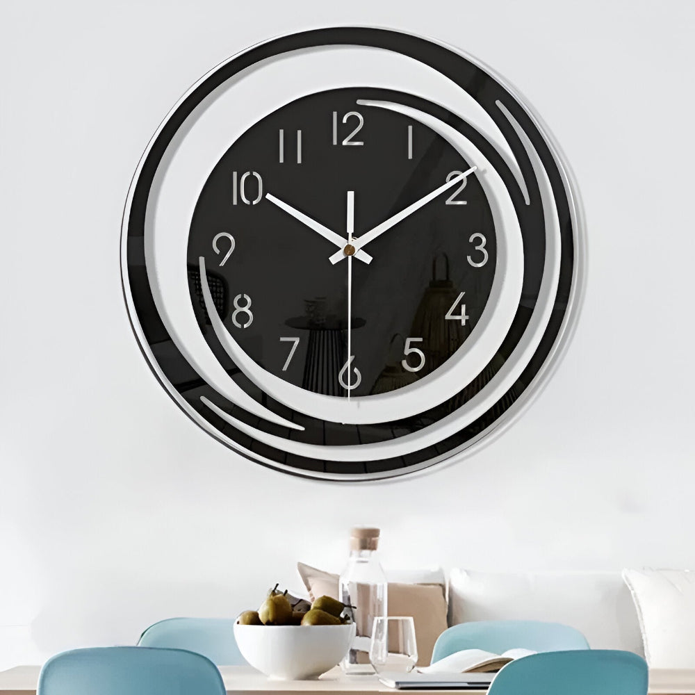 Sorana Wall Clock | Modern Black Acrylic Scandinavian Design