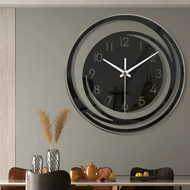 Sorana Wall Clock | Modern Black Acrylic Scandinavian Design