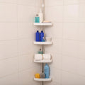 Shower Shelf Tension Pole Adjustable Corner Bathroom Storage Rack