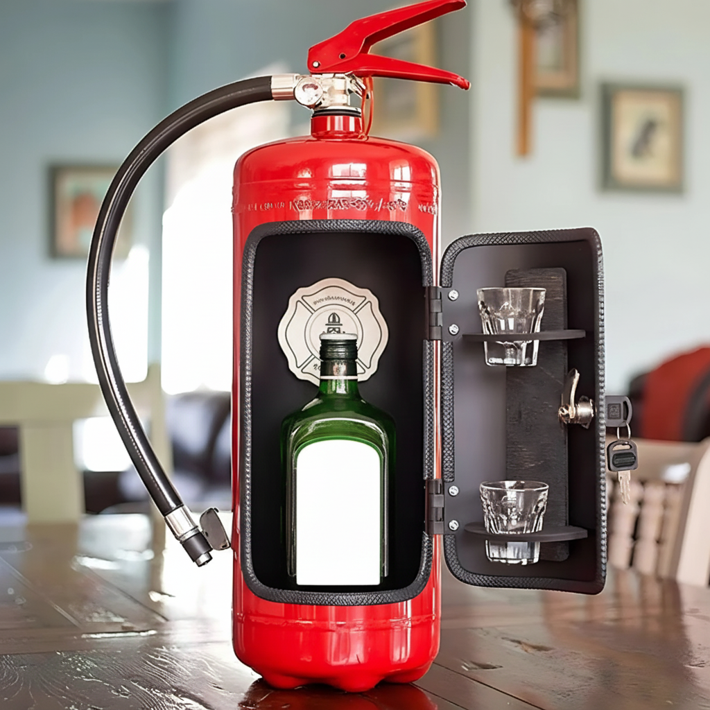 Bar Cabinet Industrial Handmade Metal Fire Extinguisher Mini Bar