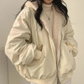Winter Jacket Women Shearling Lined Zipper Casual Coat