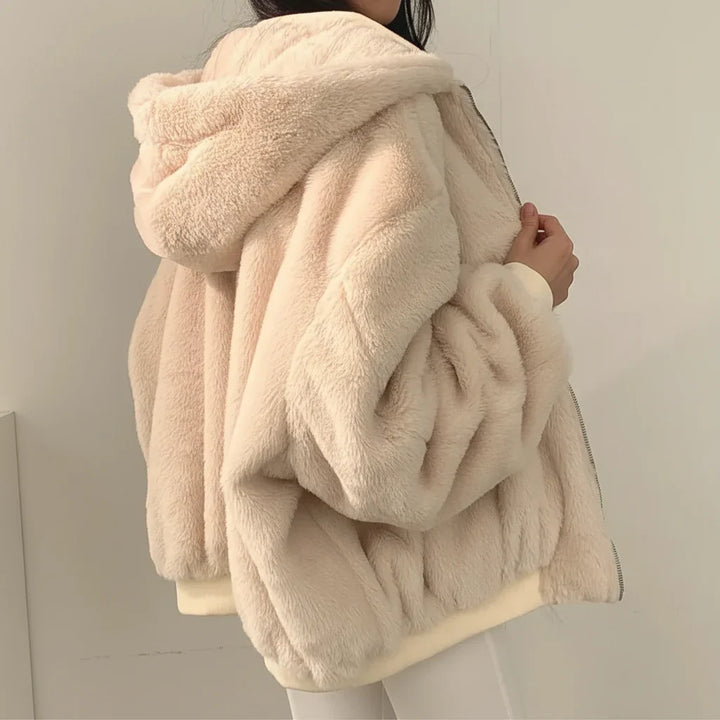 Winter Jacket Women Shearling Lined Zipper Casual Coat