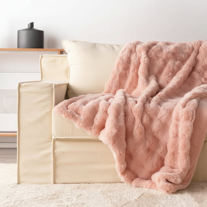 Throw Blanket Faux Fur Plush Soft Cozy Sofa Bed Cover