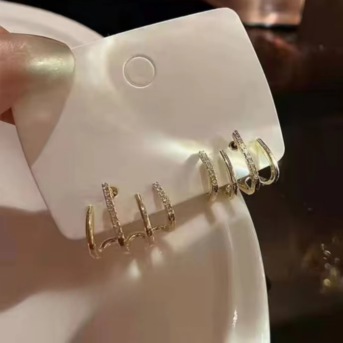 Earrings Mothers Day Gift Gold Hoop Layered Minimalist jewelry