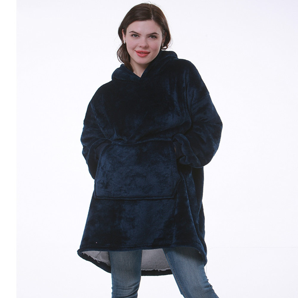 Wearable  Cozy Blanket Hooded Thick Warm Blanket