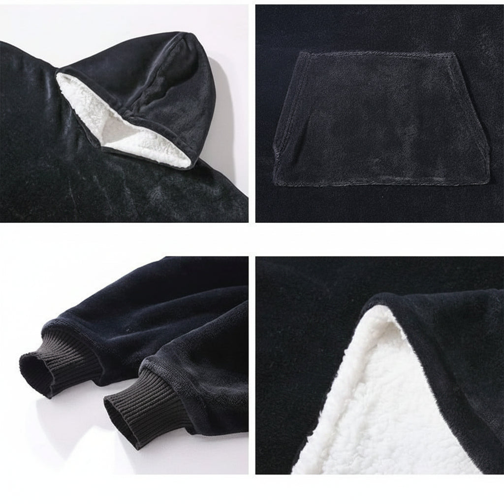 Wearable  Cozy Blanket Hooded Thick Warm Blanket