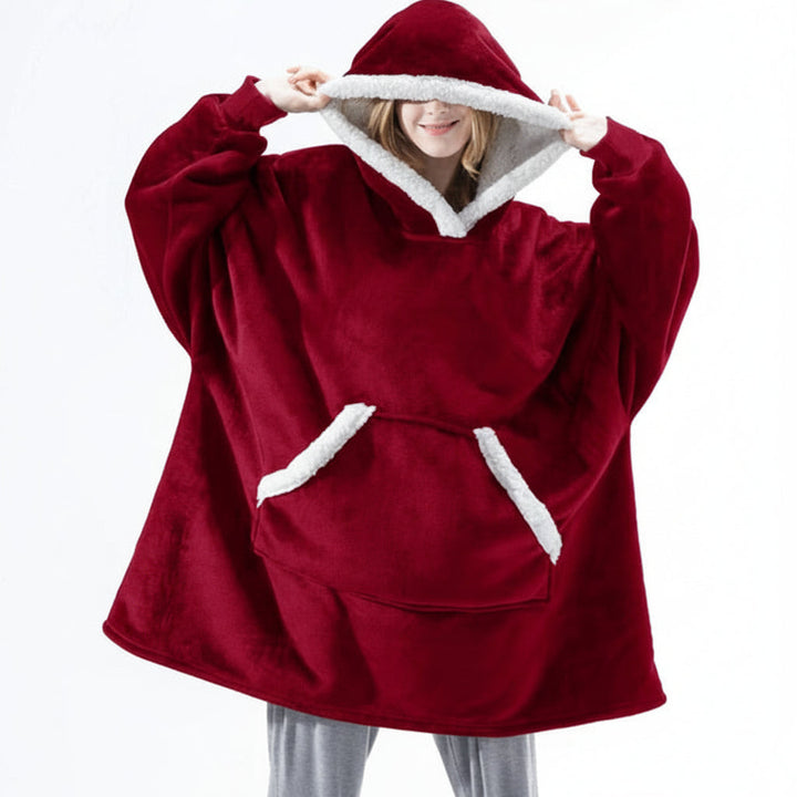 Wearable  Cozy Blanket Hooded Thick Warm Blanket