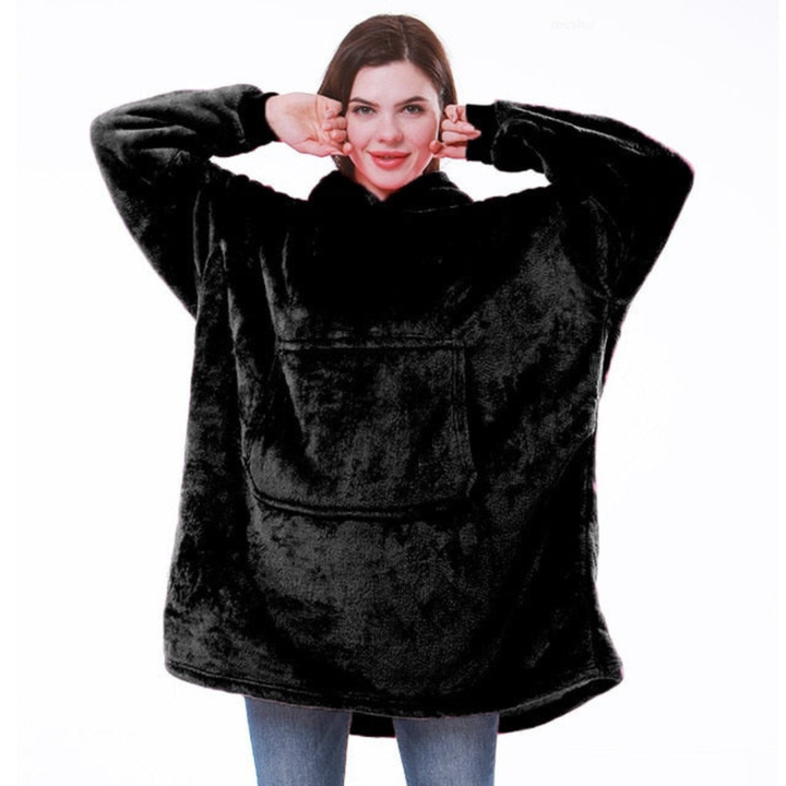 Wearable  Cozy Blanket Hooded Thick Warm Blanket