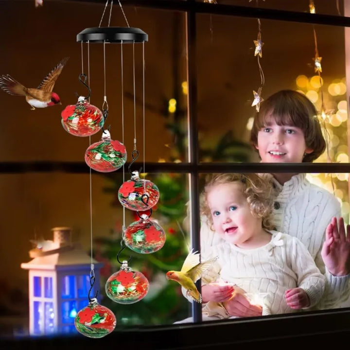 Hummingbird Feeder Wind Chime Garden Decor