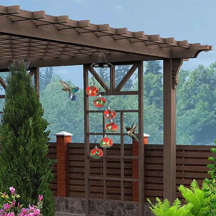 Hummingbird Feeder Wind Chime Garden Decor