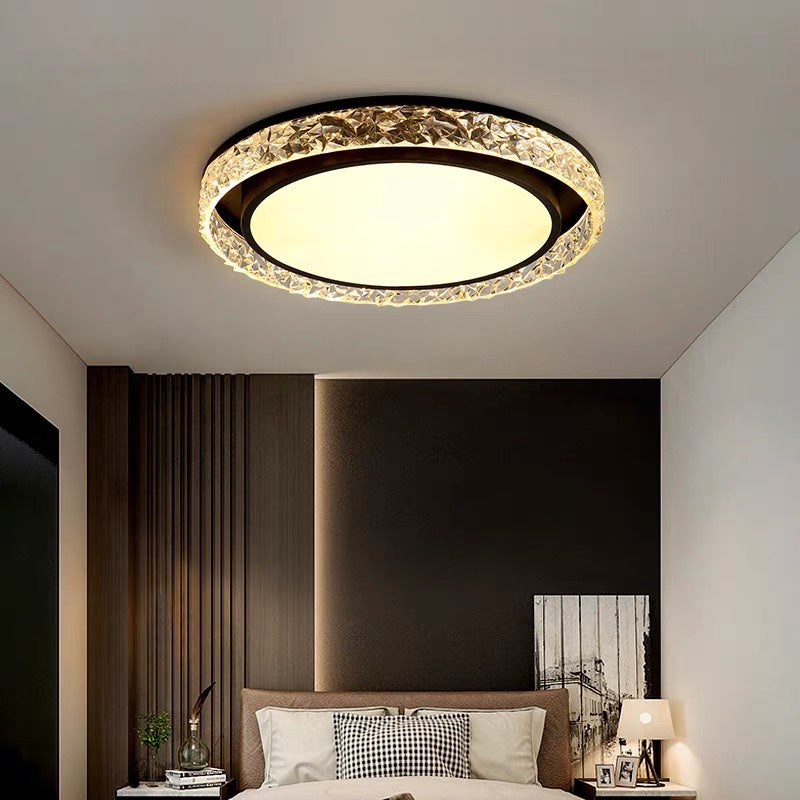 Crystal Halo LED Ceiling Light | Remote Dimmable Flush Mount