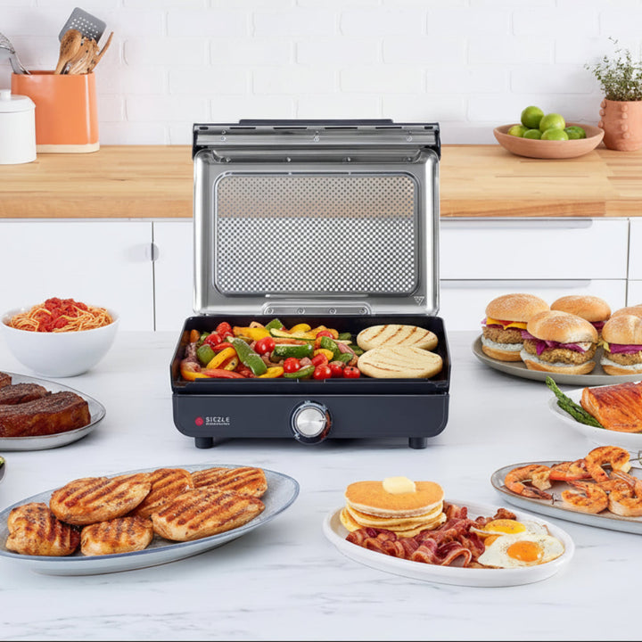 Indoor Grill Griddle 500°F Nonstick Plate Family Meals