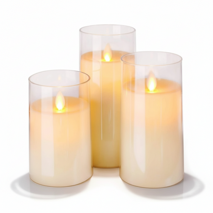 LED Candles Flameless Decorative Remote Control Warm White Set