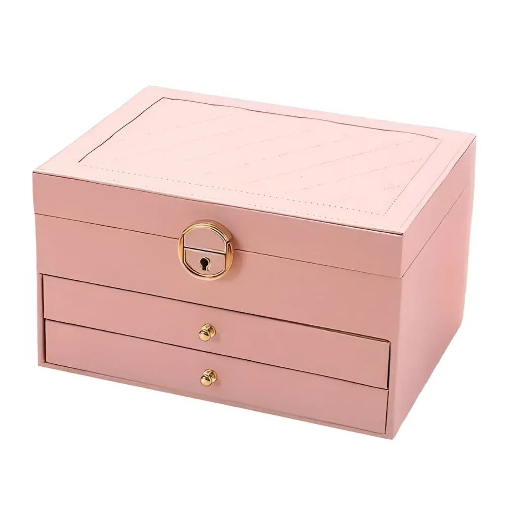 jewelry Box Multilayer Textured Storage Organizer Display Case