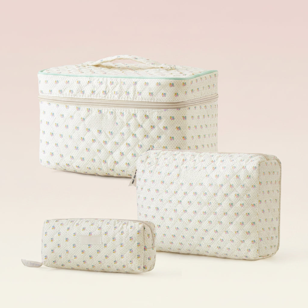 Makeup Bag Travel Cosmetic Bag Floral Cotton Mothers Day Gift