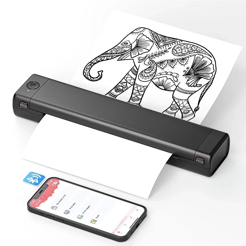 Portable Thermal Printer Wireless Bluetooth Compact Paper Printer