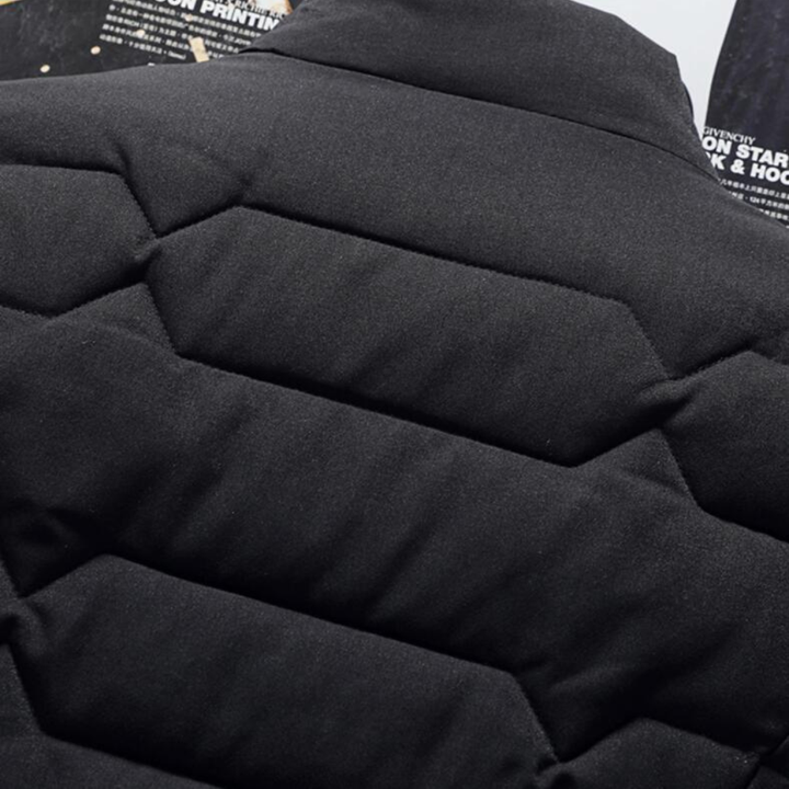 Mens Jacket Quilted Zipper Pocket Casual Wear