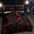 Neon 3D Grid Quilt Cover Set Modern Bedroom Decor