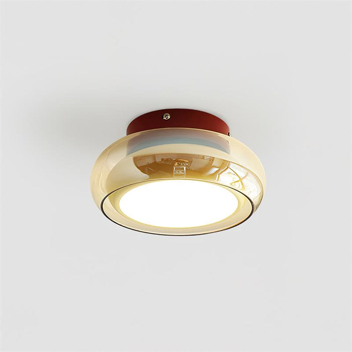 June Retro Glass Flush Mount Ceiling Light | LED Indoor Lamp