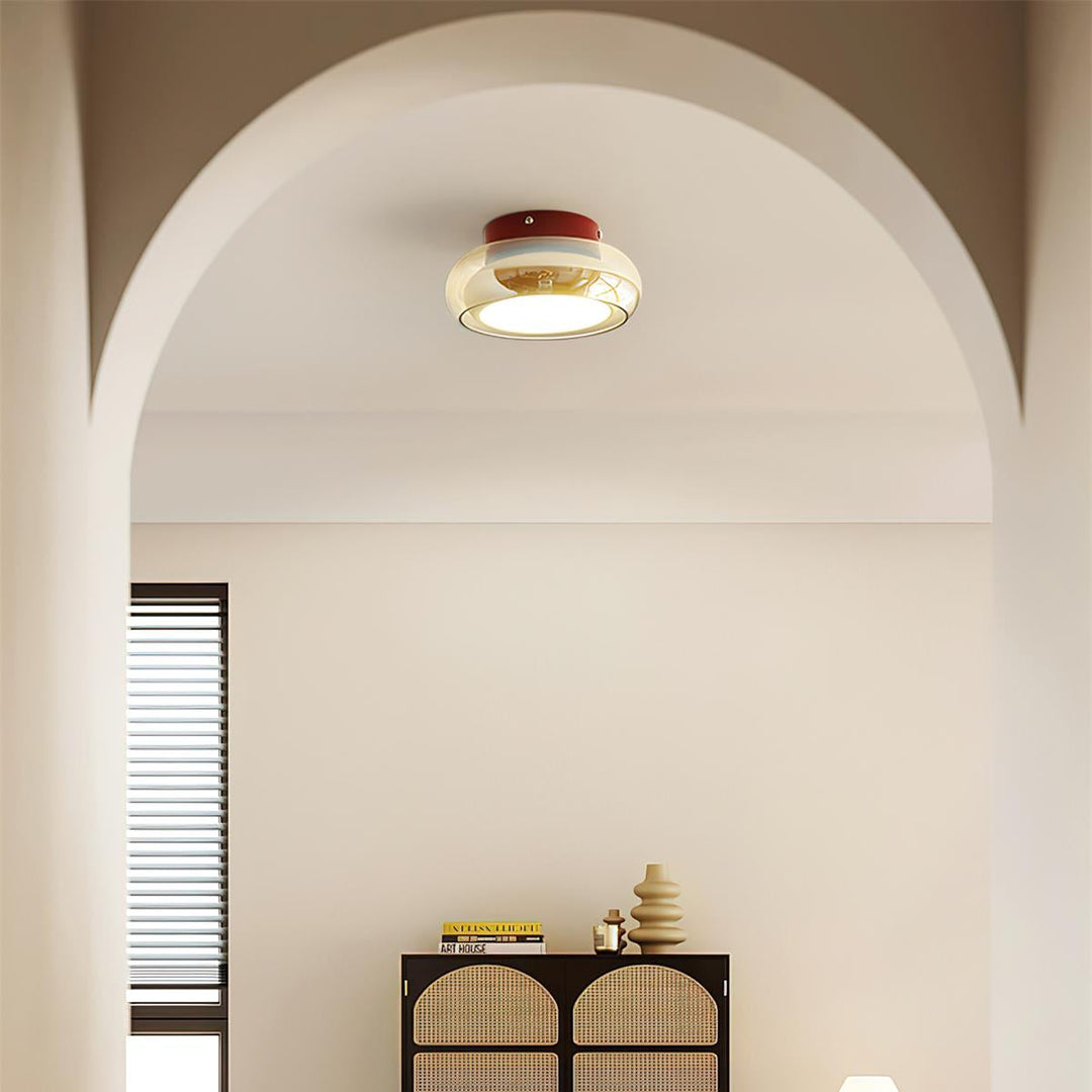 June Retro Glass Flush Mount Ceiling Light | LED Indoor Lamp