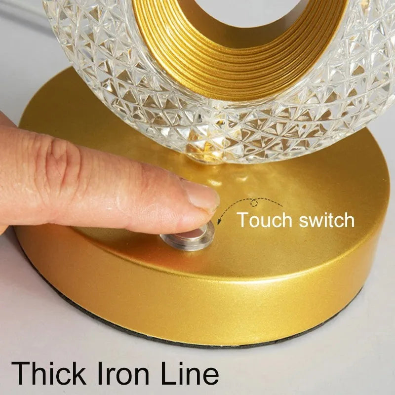 Stellora | 3D Crystal LED Night Light | Rechargeable Touch Dimming Lamp