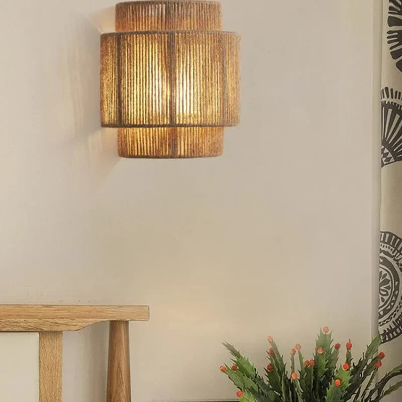 RattanGlow | Handwoven Rattan Wall Lamp